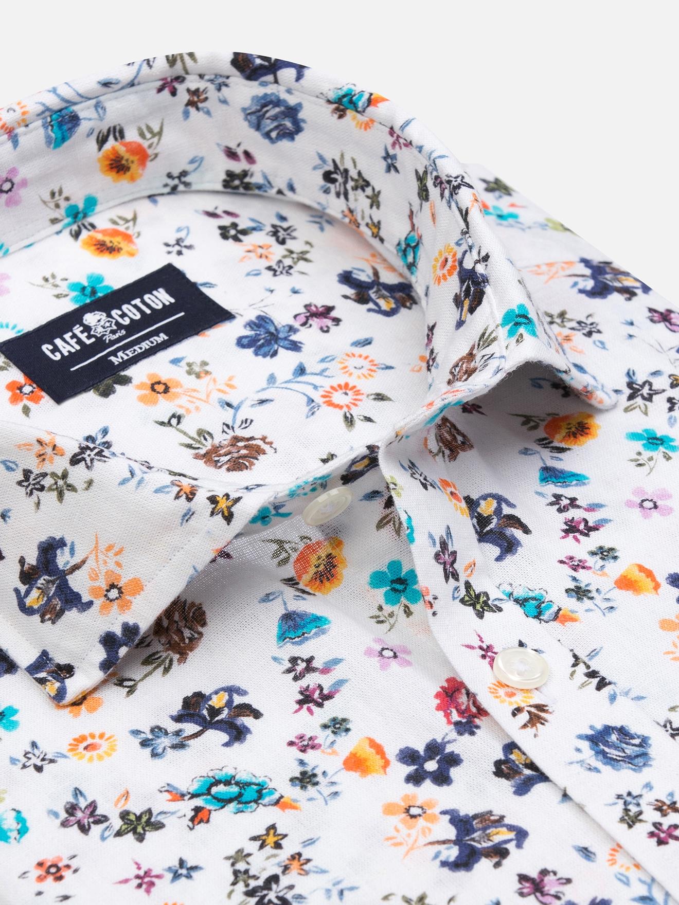Chemise Sean en lin à motif floral
