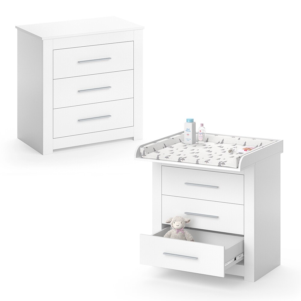 Vicco Wickeltisch MIRO Wickelkommode mit Aufsatz Wickelregal Kommode Schubladen
