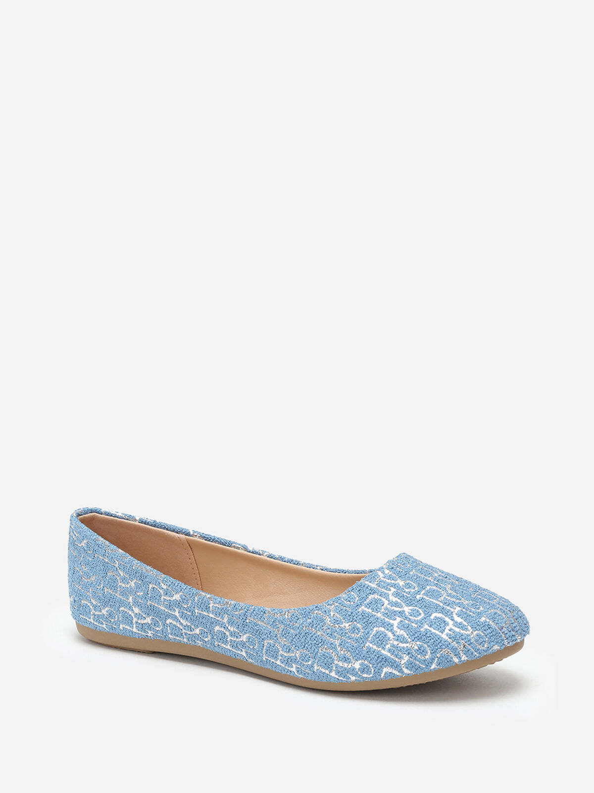 Ballerines à inscriptions- Bleu
