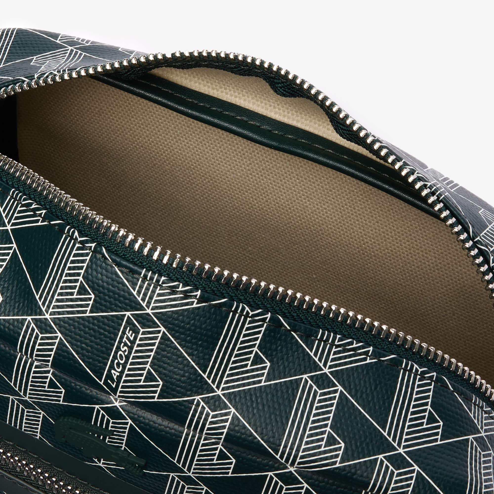 Sac vanity Zely monogramme en toile enduite Portefeuilles & Petite Maroquinerie - Vert - Lacoste - Femme