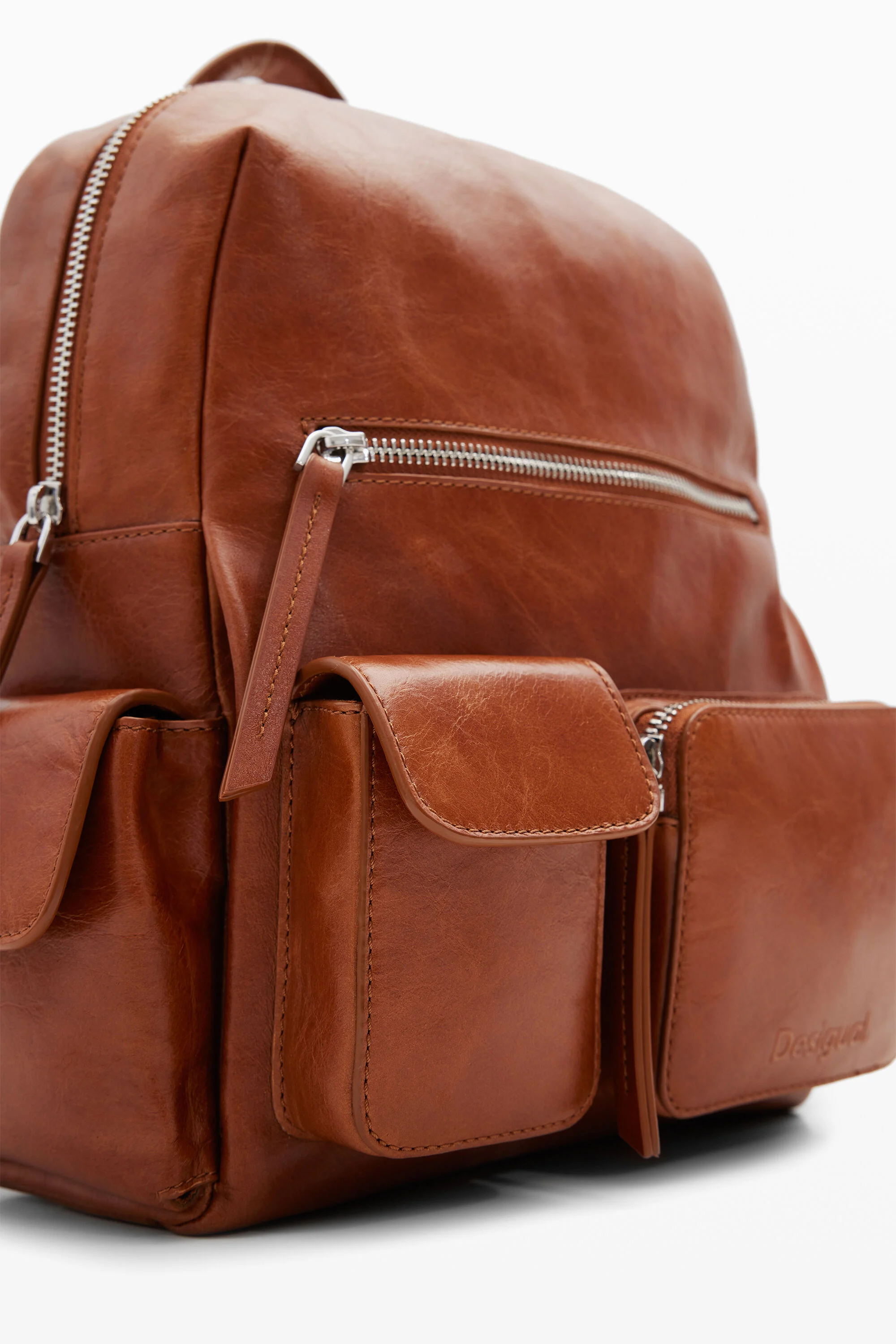 mochila piel multibolsillo