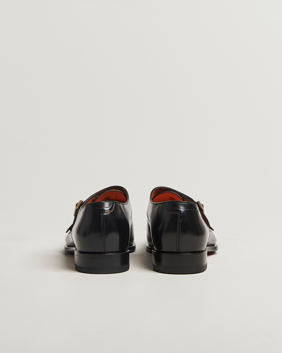 Santoni Adrian Double Monk Black Calf