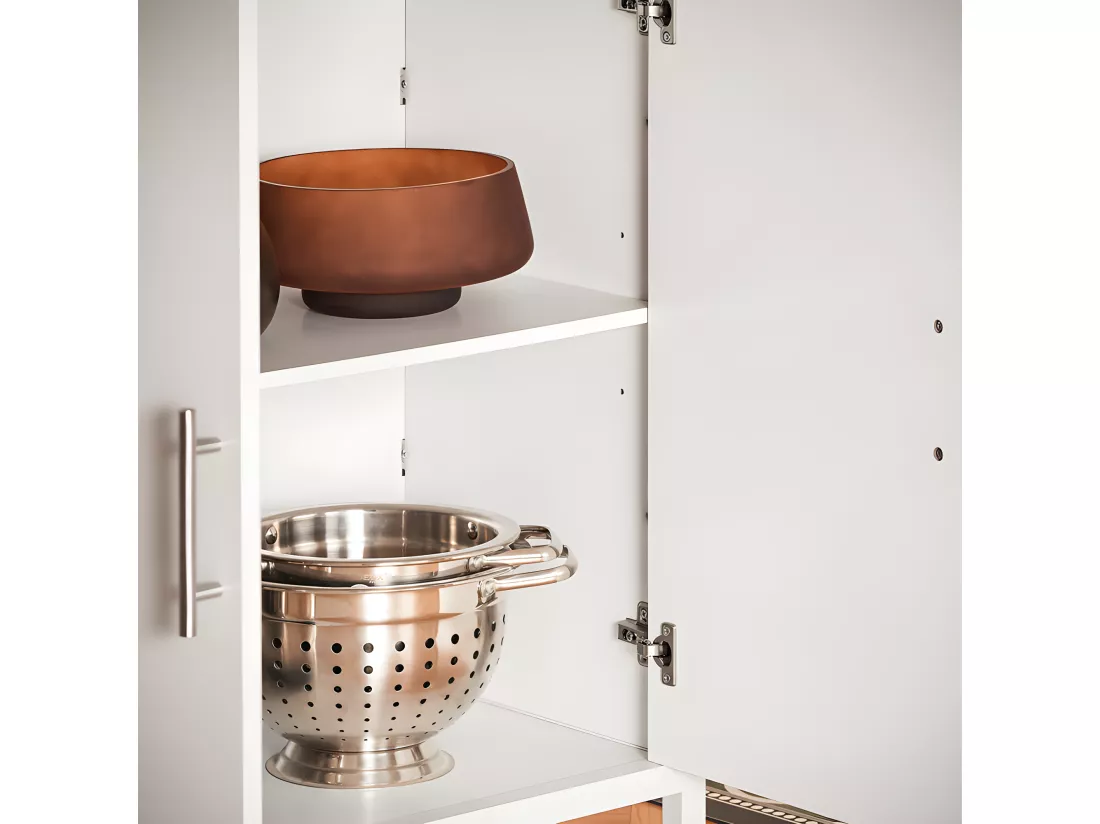 SoBuy îlot Central de Cuisine avec Plan de Travail en Bois d'hévéa, Desserte de Cuisine, Placard de Cuisine avec 2 Portes, 4 Cubes Compartiments, 170x60x89 cm, Blanc KNL09-WN