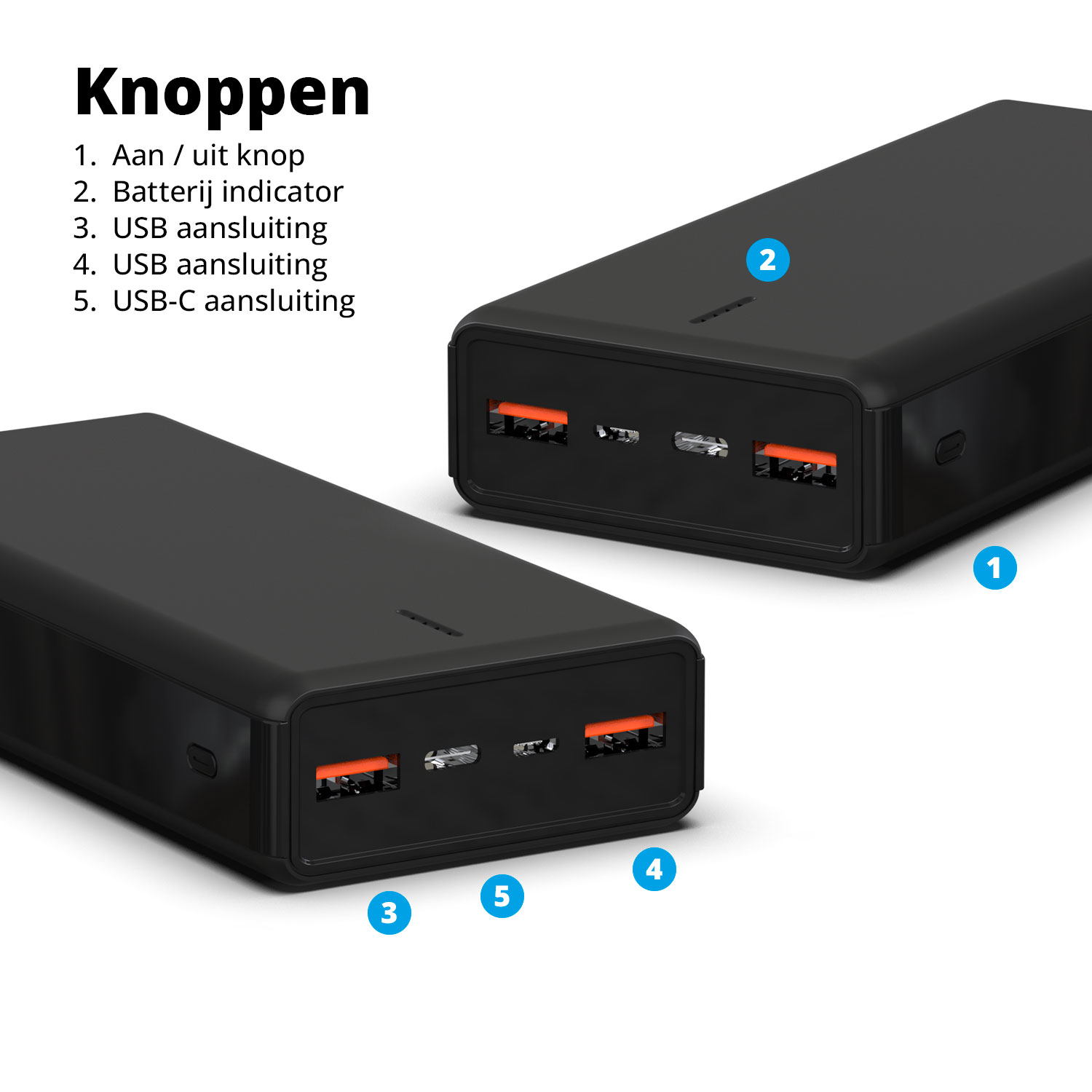 FlinQ 20.000 mAh powerbank - Black