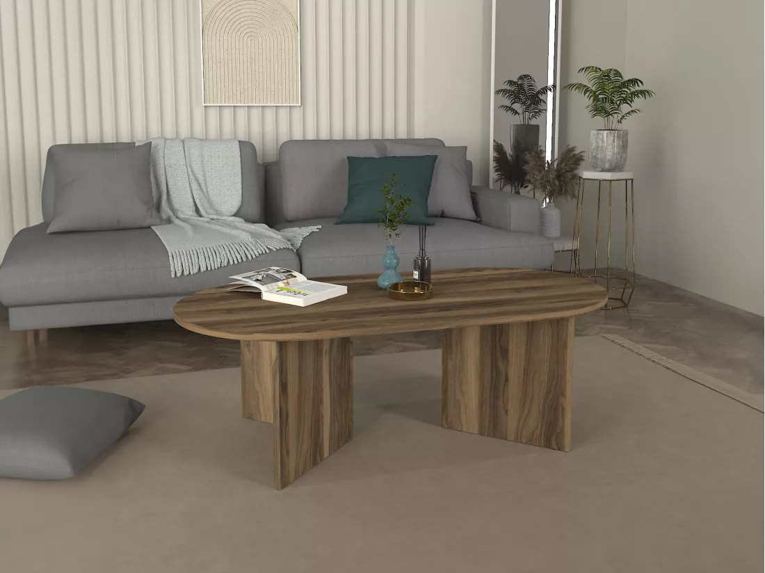 Table basse - Naturel foncé - TOPANIA