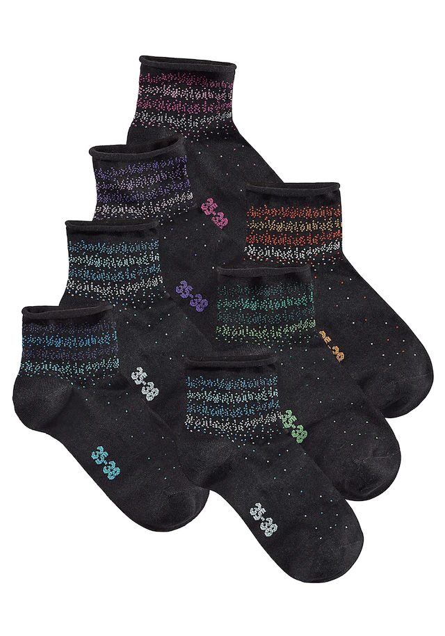 H.I.S Kurzsocken Packung, 7 Stk. tlg. mit Pünktchen Muster
