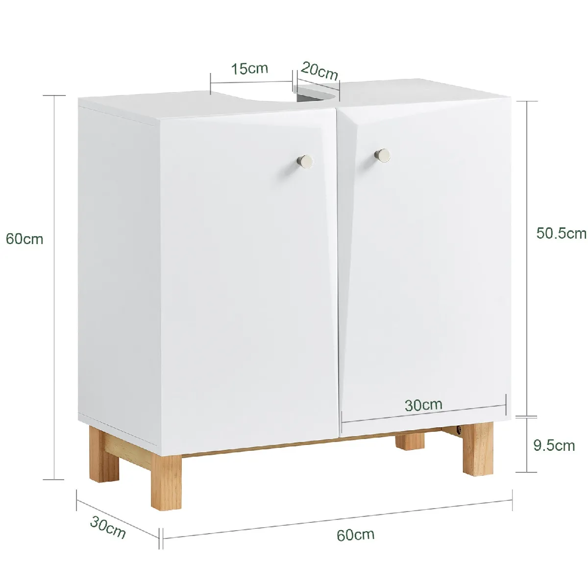 SoBuy BZR92-W Meuble Sous Lavabo Blanc