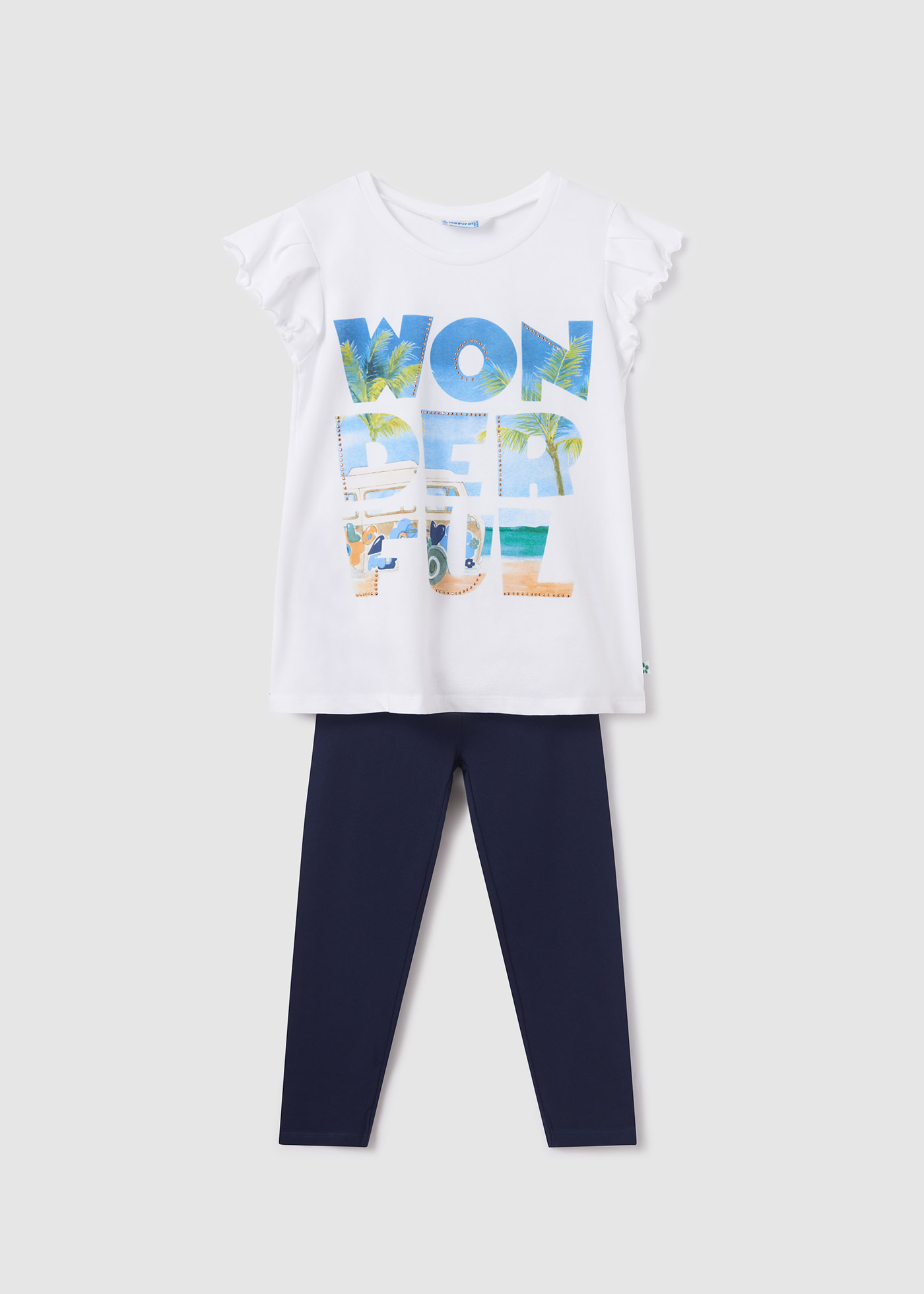Conjunto de duas peças em algodão sustentável para meninas