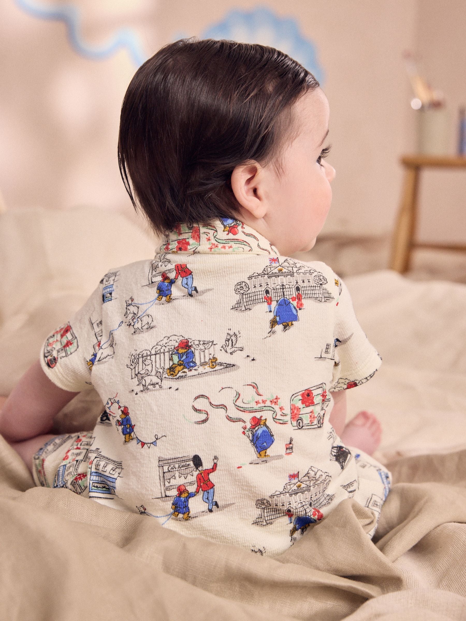 Paddington Bear Baby met kraagje - 100% katoenen Cath Kidston rompertje