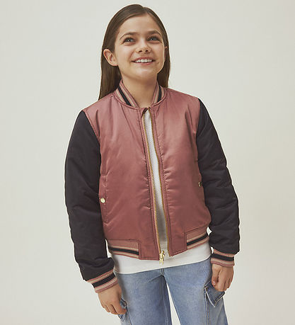 Name It Bomberjacke - Umkehrbar - NkfMariska - Schwarz/Pink m. L