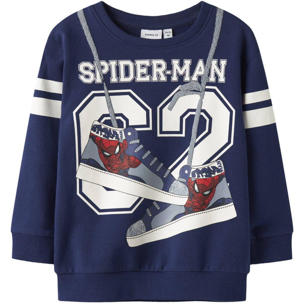 Køb Name It Blueprint Nmmadam Spider Nreg Sweat Bru Mar