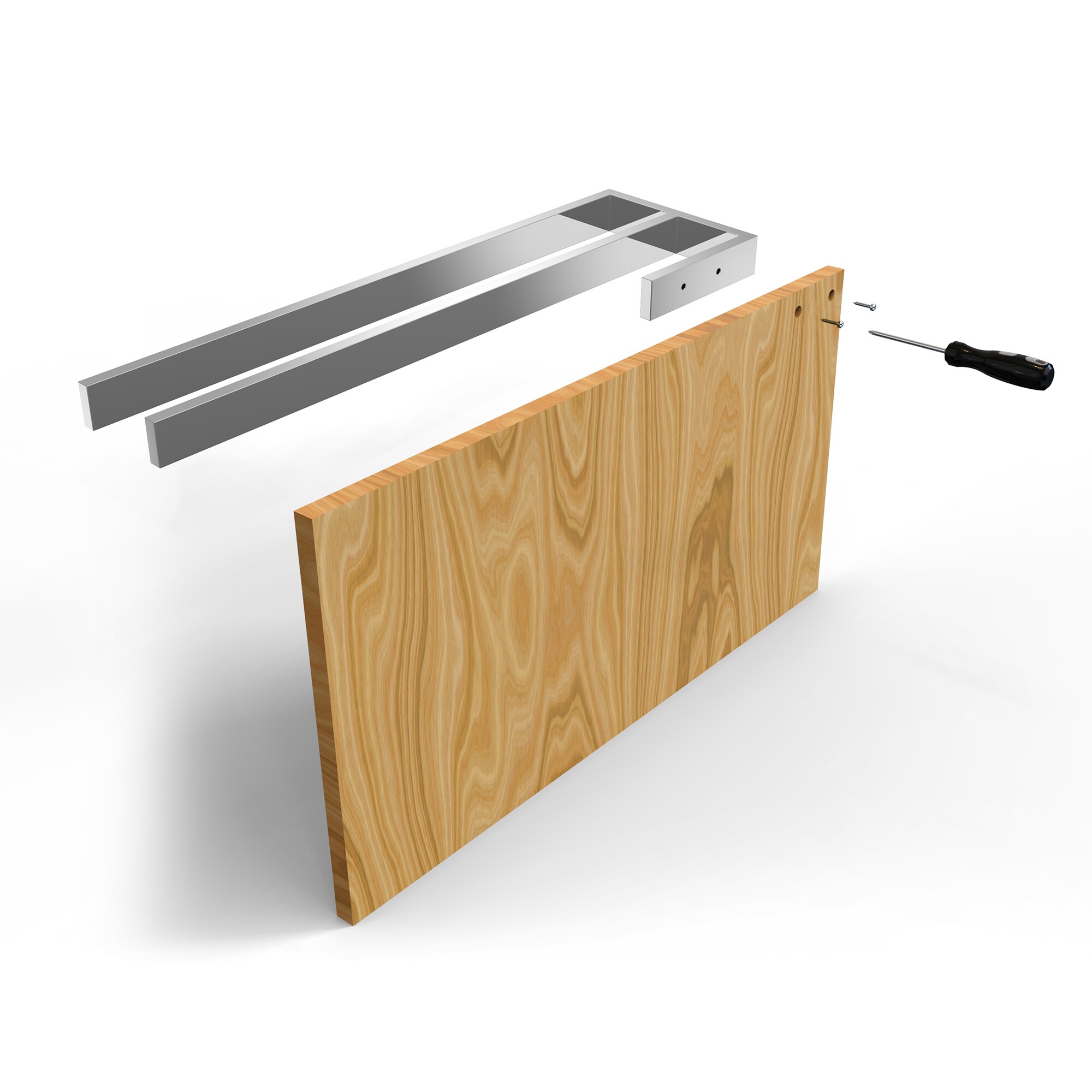 kalb | Handtuchhalter Jörn mit zwei Stangen für Waschtisch, Chrom, Aluminium, Länge: 400mm, Höhe: 25mm, Tiefe: 120mm