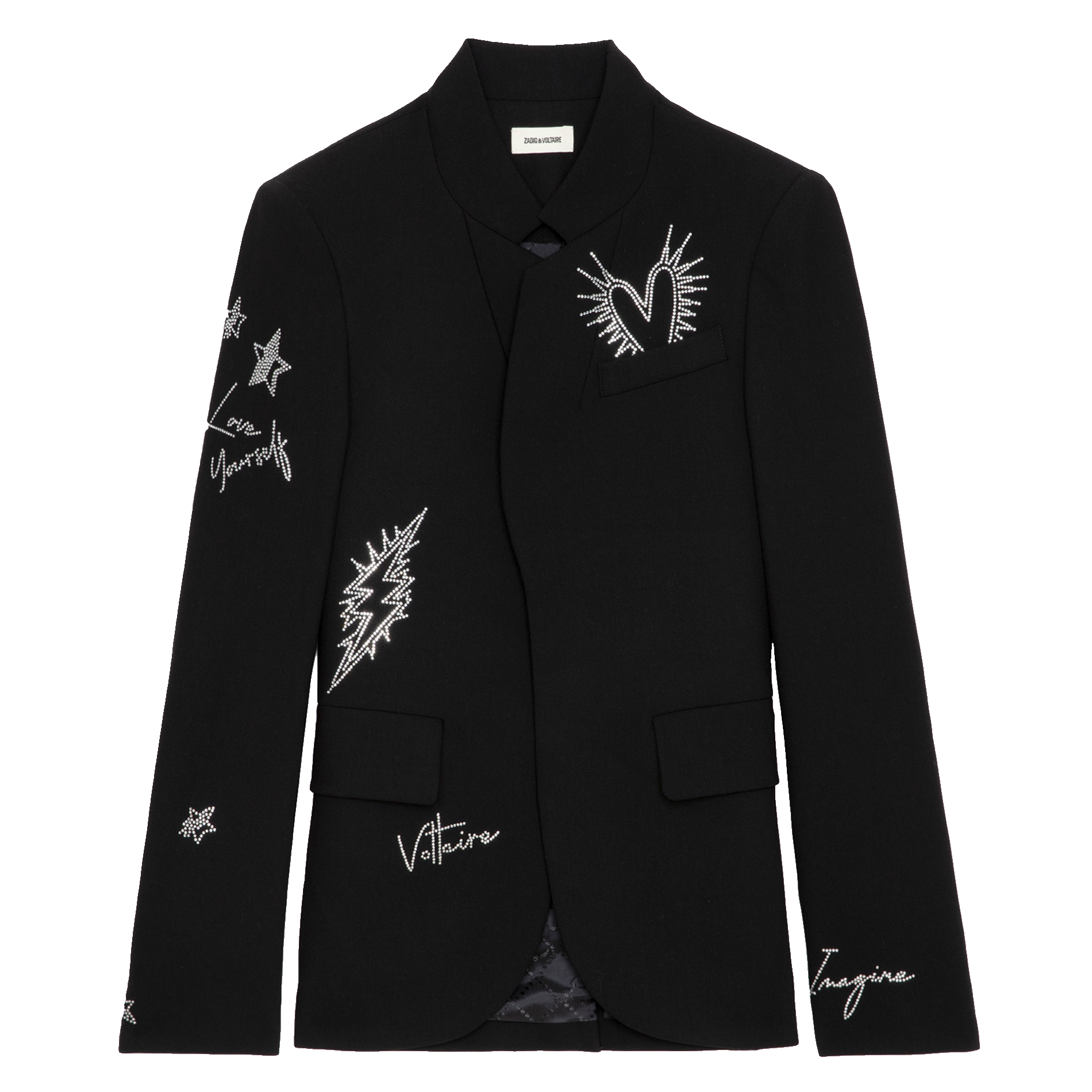 VERY - Veste blazer droit à strass | Noir