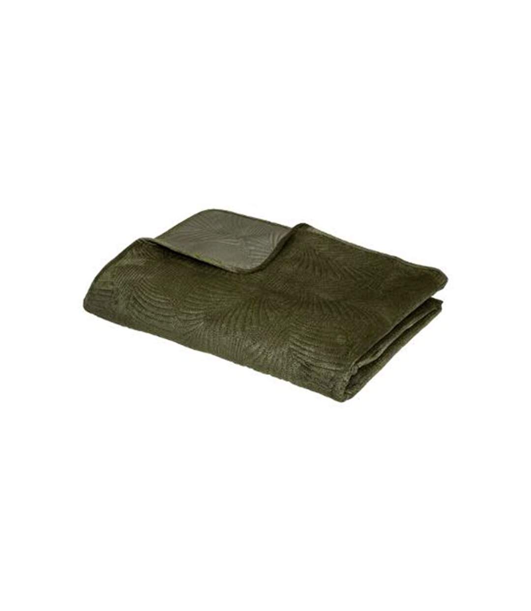 Dessus de Lit Feuilles 240x260cm Vert Kaki