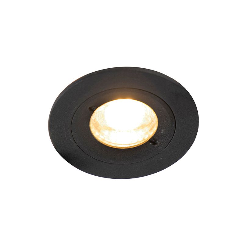 Set van 6 Moderne inbouwspot zwart rond IP44 - Xena