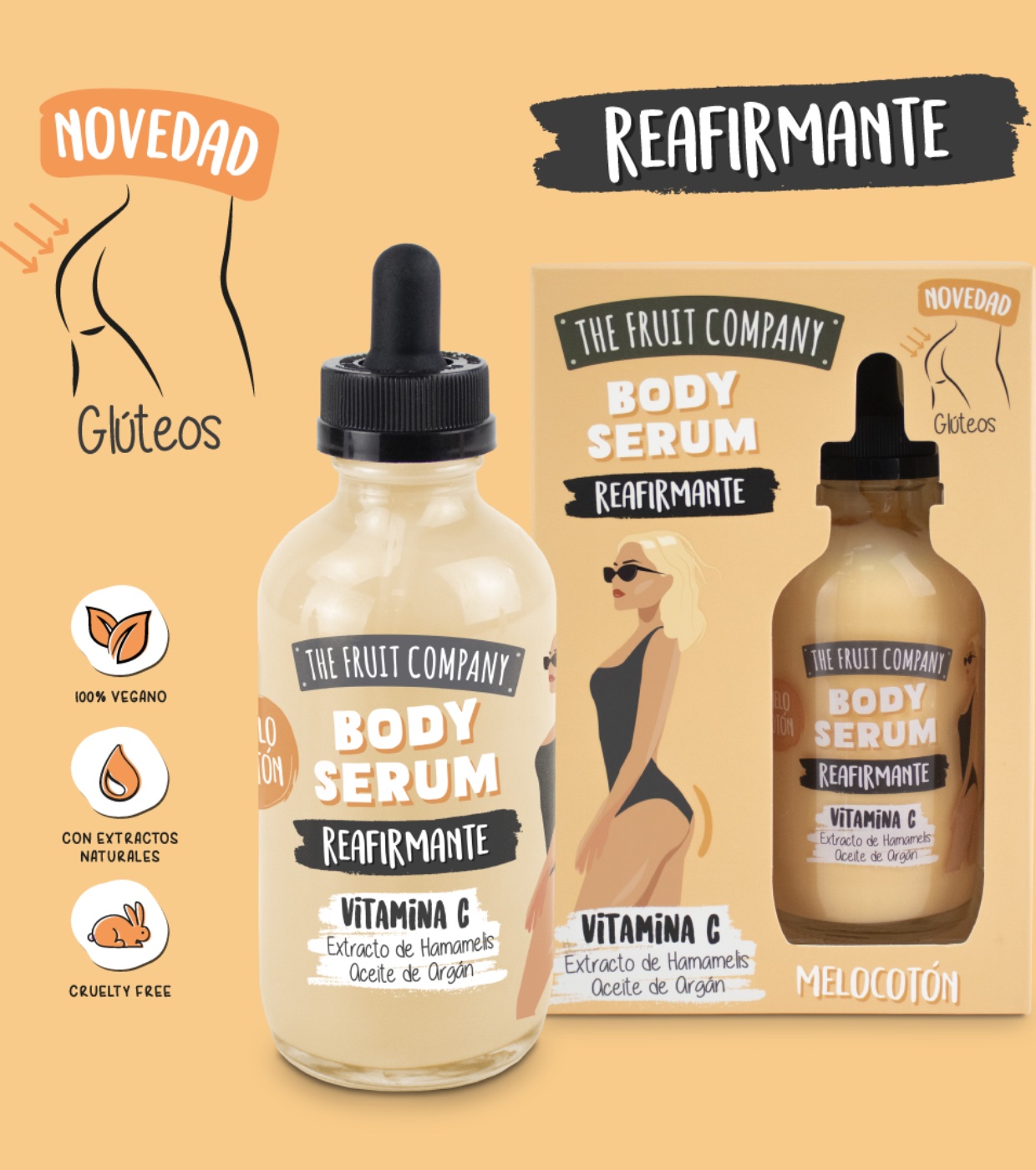 The Fruit Company - Soro corporal especial de vitamina C Culet - Pêssego
