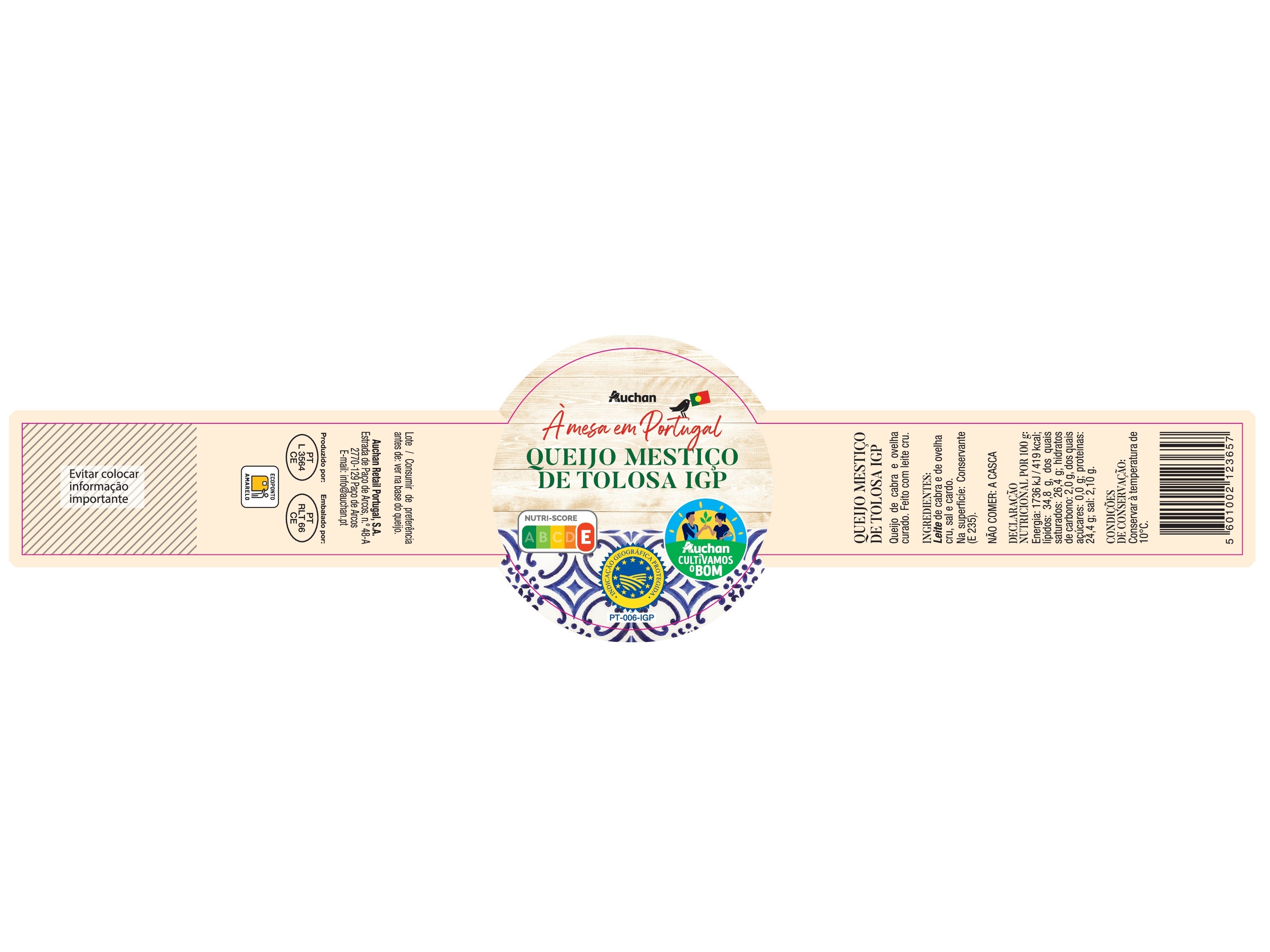 QUEIJO MESTIÇO DE TOLOSA IGP AUCHAN À MESA EM PORTUGAL CULTIVAMOS O BOM UN