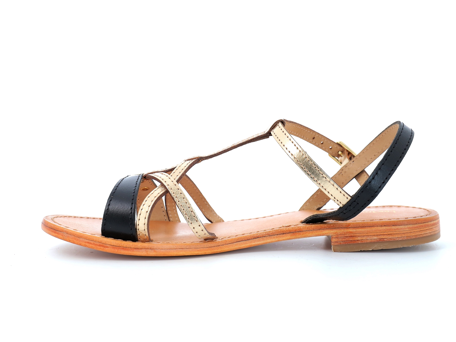 Les tropeziennes-HIRONELA Cuir Noir Or