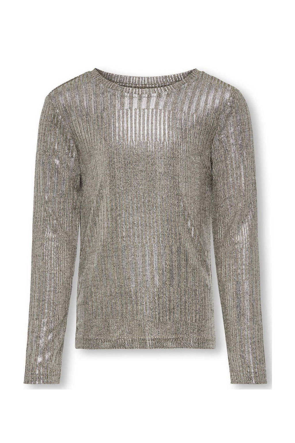 ONLY top KOGMIRINDA LIFE beige metallic
