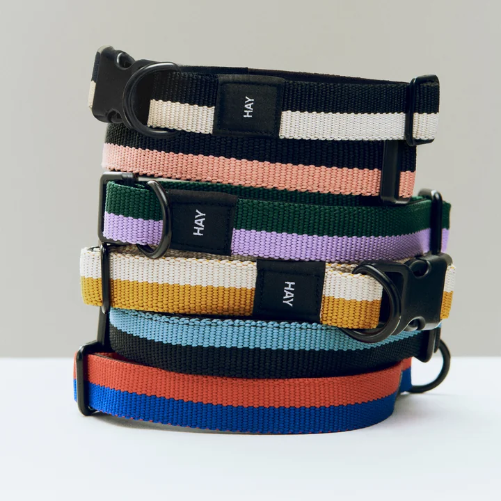 HAY - Dogs Hundehalsband, M/L blau / off-white