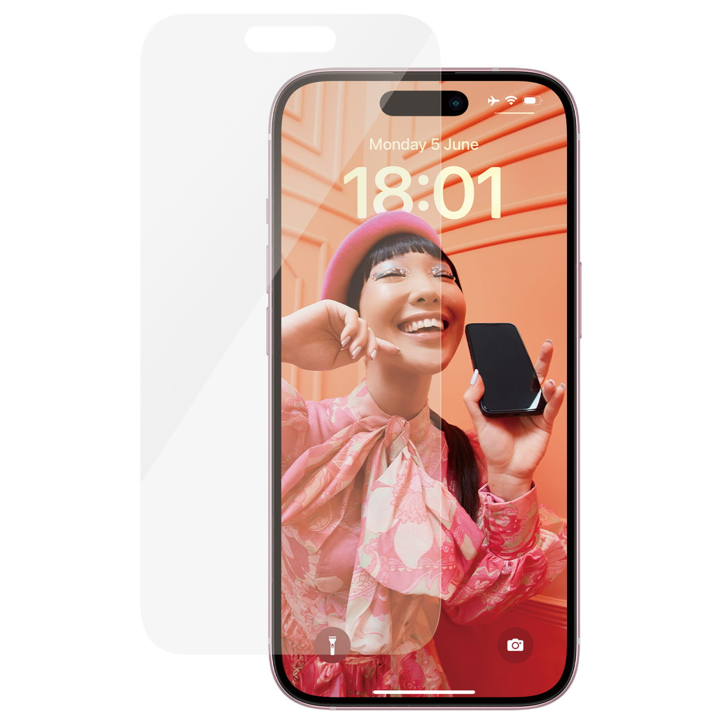 iPhone 15 Antibakterielle Panzer Glas Displayschutz Case Friendly (2805)