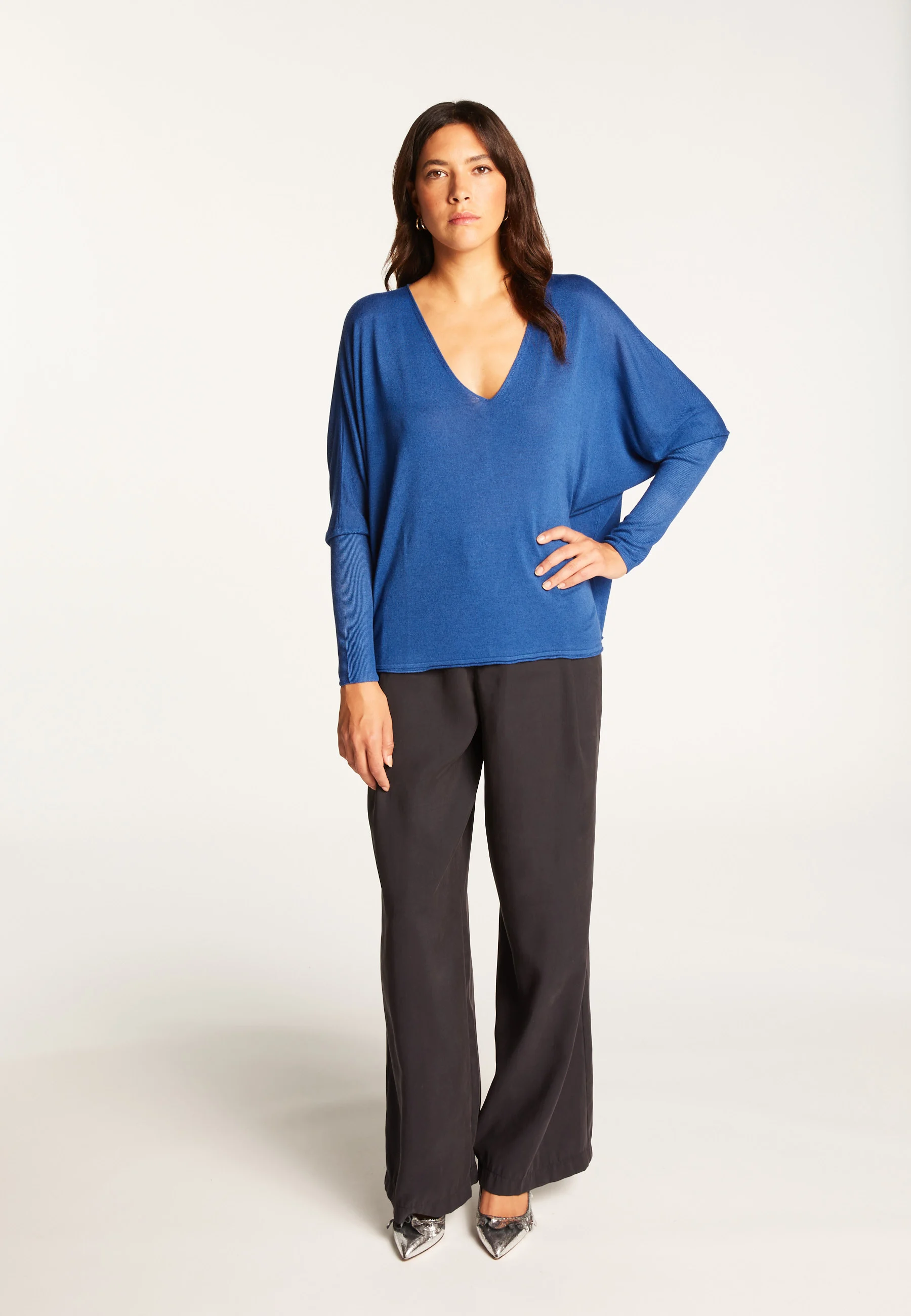 RICAAH24 - T-shirten fibre de bambou cachemire | Bleu