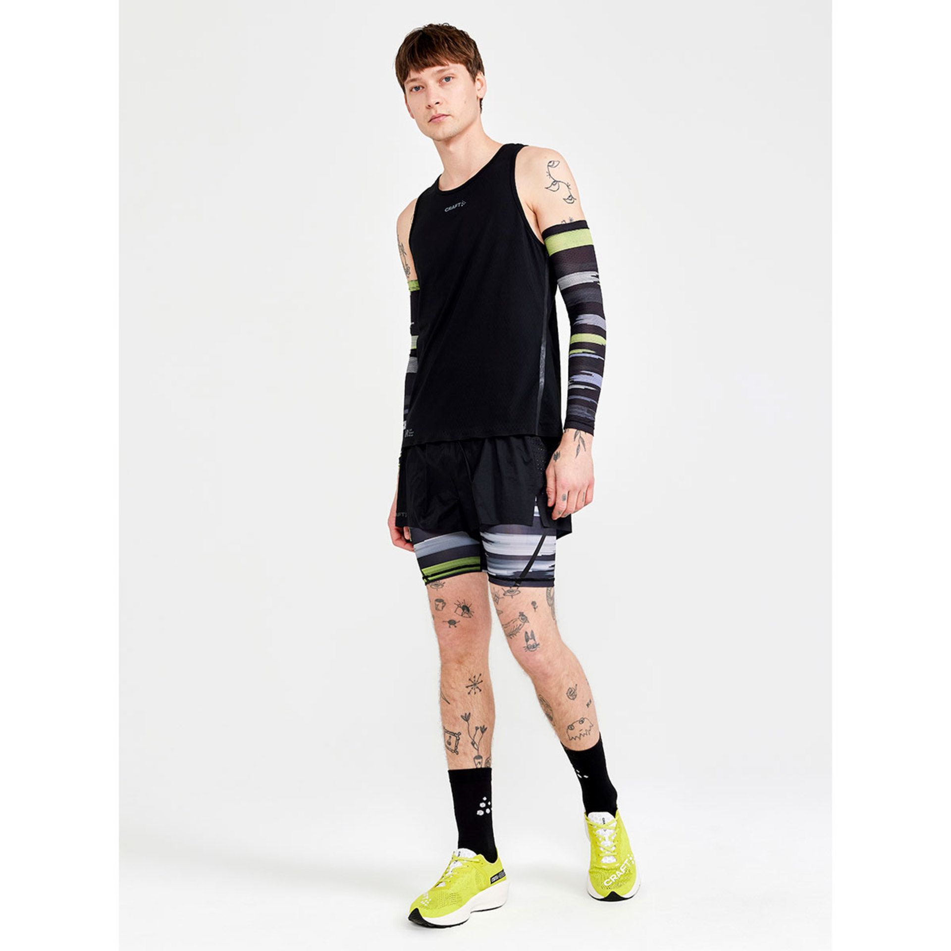 Craft CTM Distance Warp Mesh Hardloop Singlet Zwart Heren