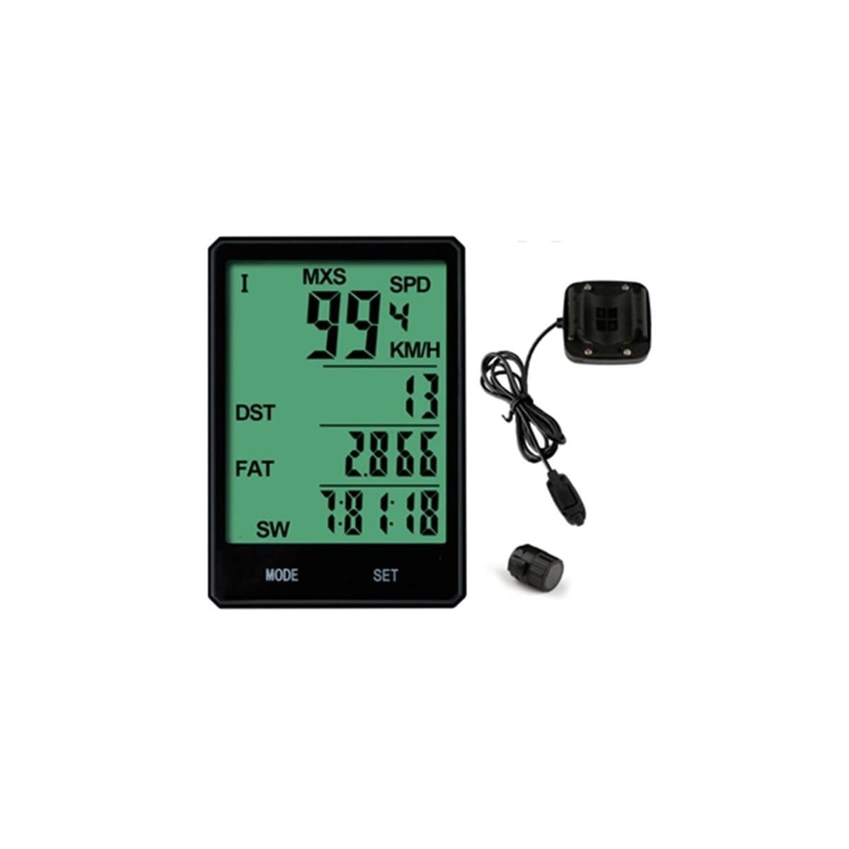 Sykkeldator med LCD-skjerm, Svart