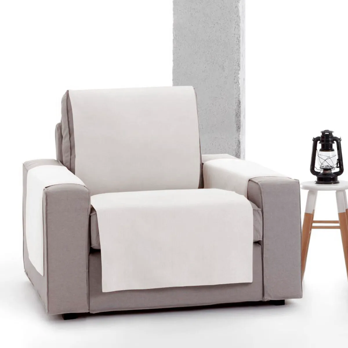 Eysa Housse de Fauteuil LEVANTE - Blanc - 100x110x55 cm