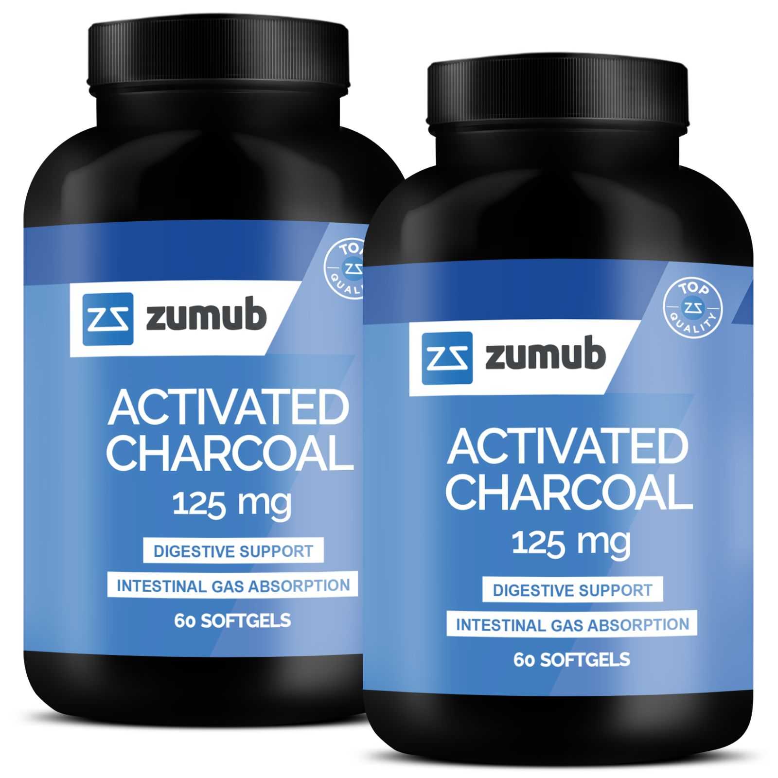 Zumba Carvão Ativado 125 mg 60 cápsulas gelatinosas