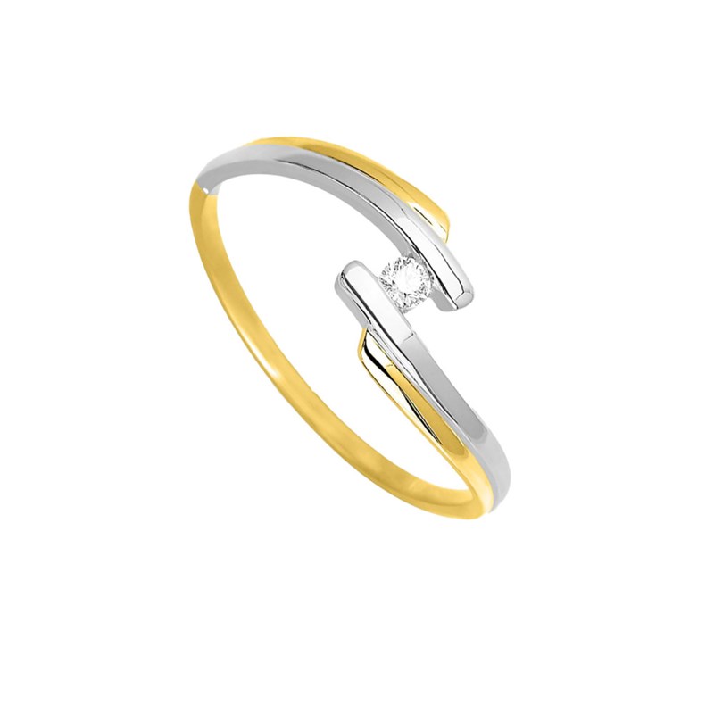 Bague Femme - Or 18 Carats - Diamant 0,04 Carats