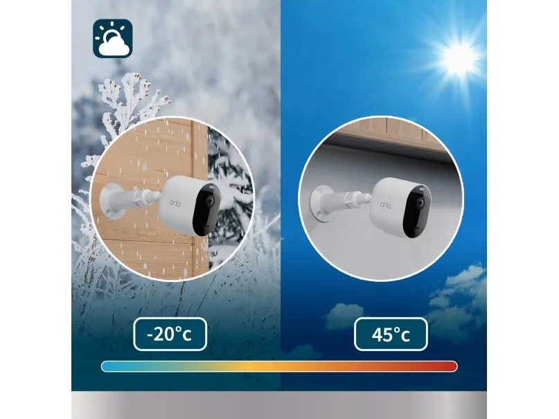 Arlo Pro 5 - Netværksovervågningskamera - udendørs - vejrfast - farve (Dag/nat) - audio - trådløs - WiFi (pakke med 3)