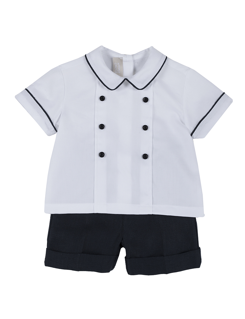 Boy's Shirt and Multi-colour Shorts Set