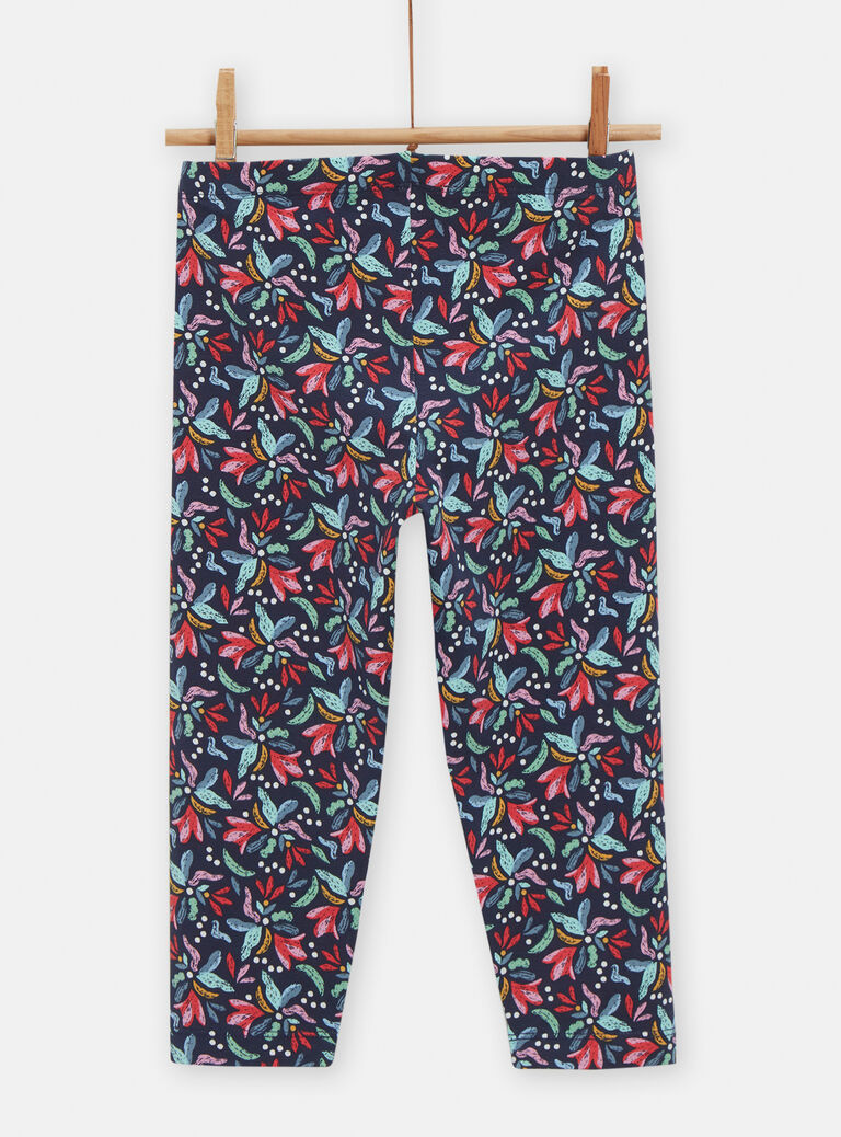 Legging à motif fleuri pour fille
