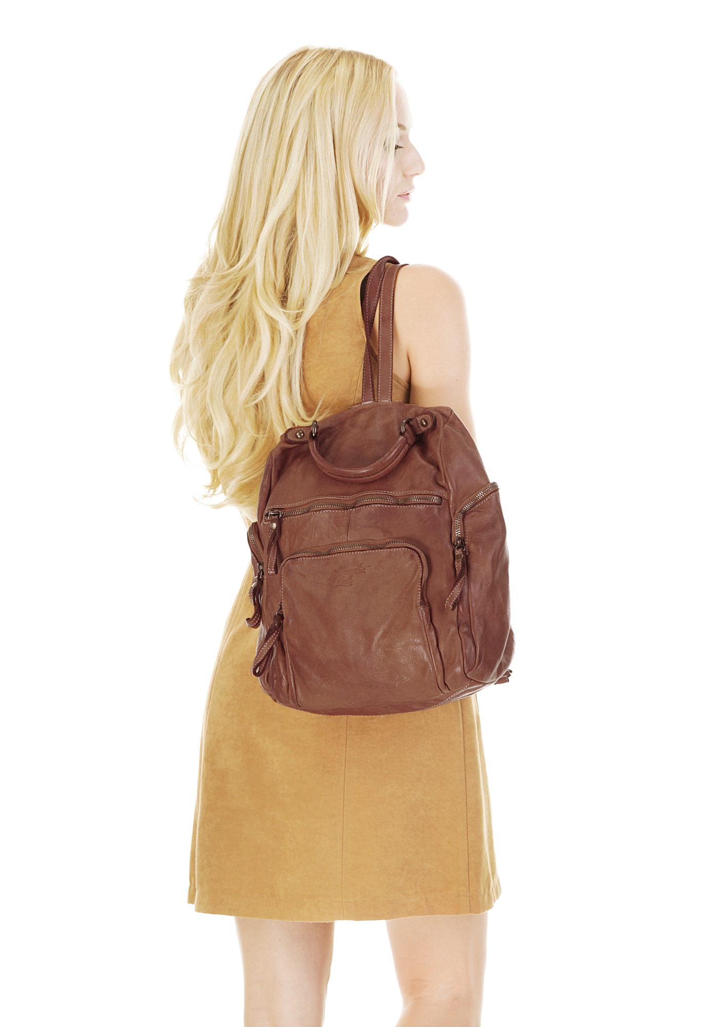 Samantha Look Cityrucksack echt Leder, Made in Italy