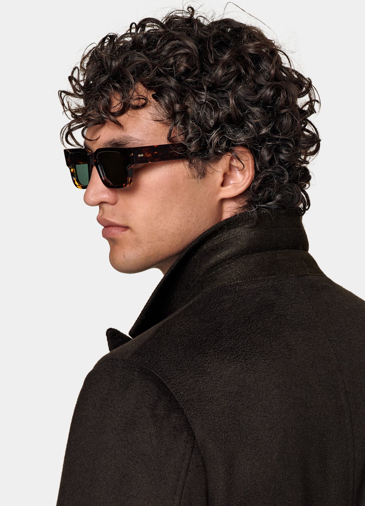 Manteau ceinturé marron foncé