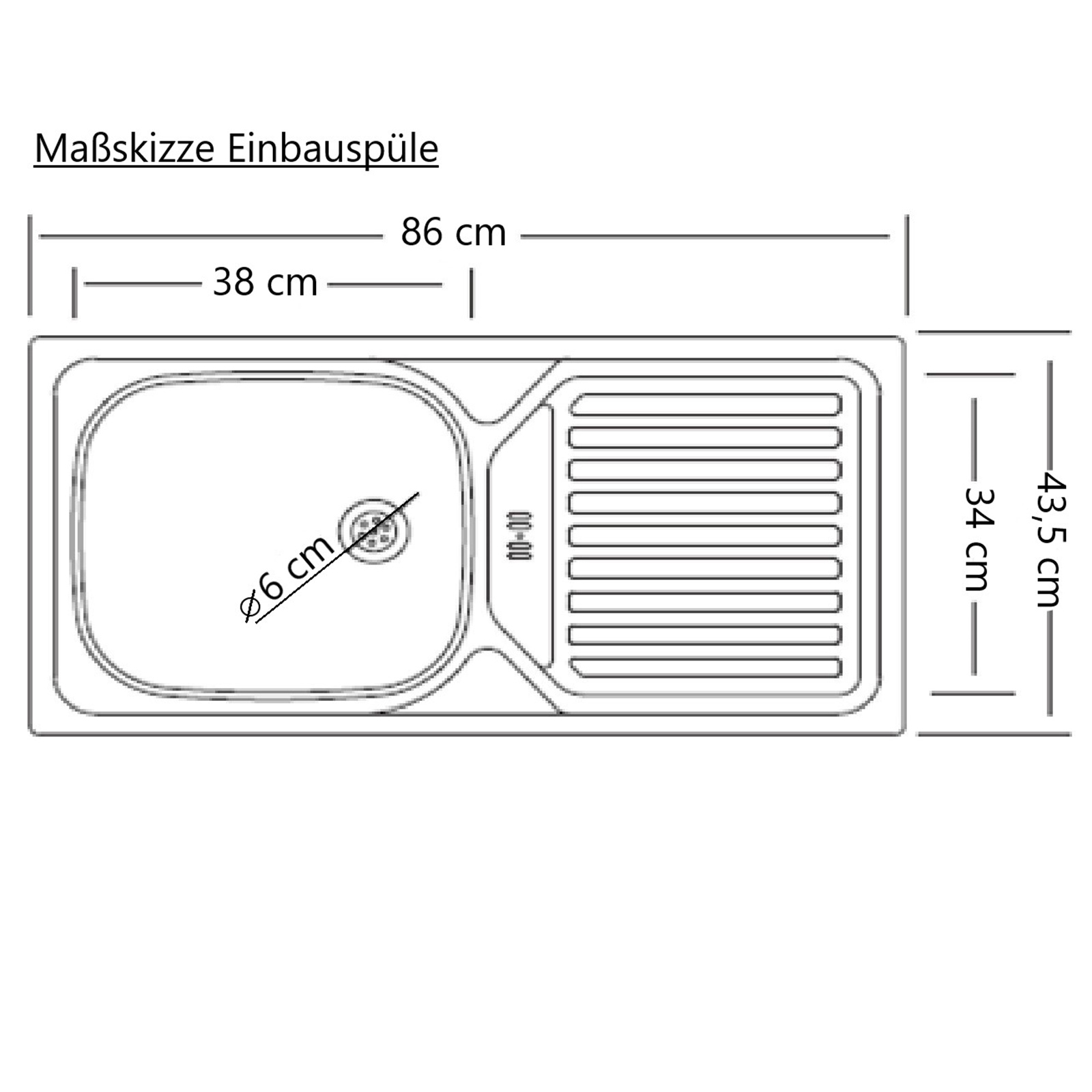 Küchenblock TURIN - Wotan Eiche - Graphit - 240 cm