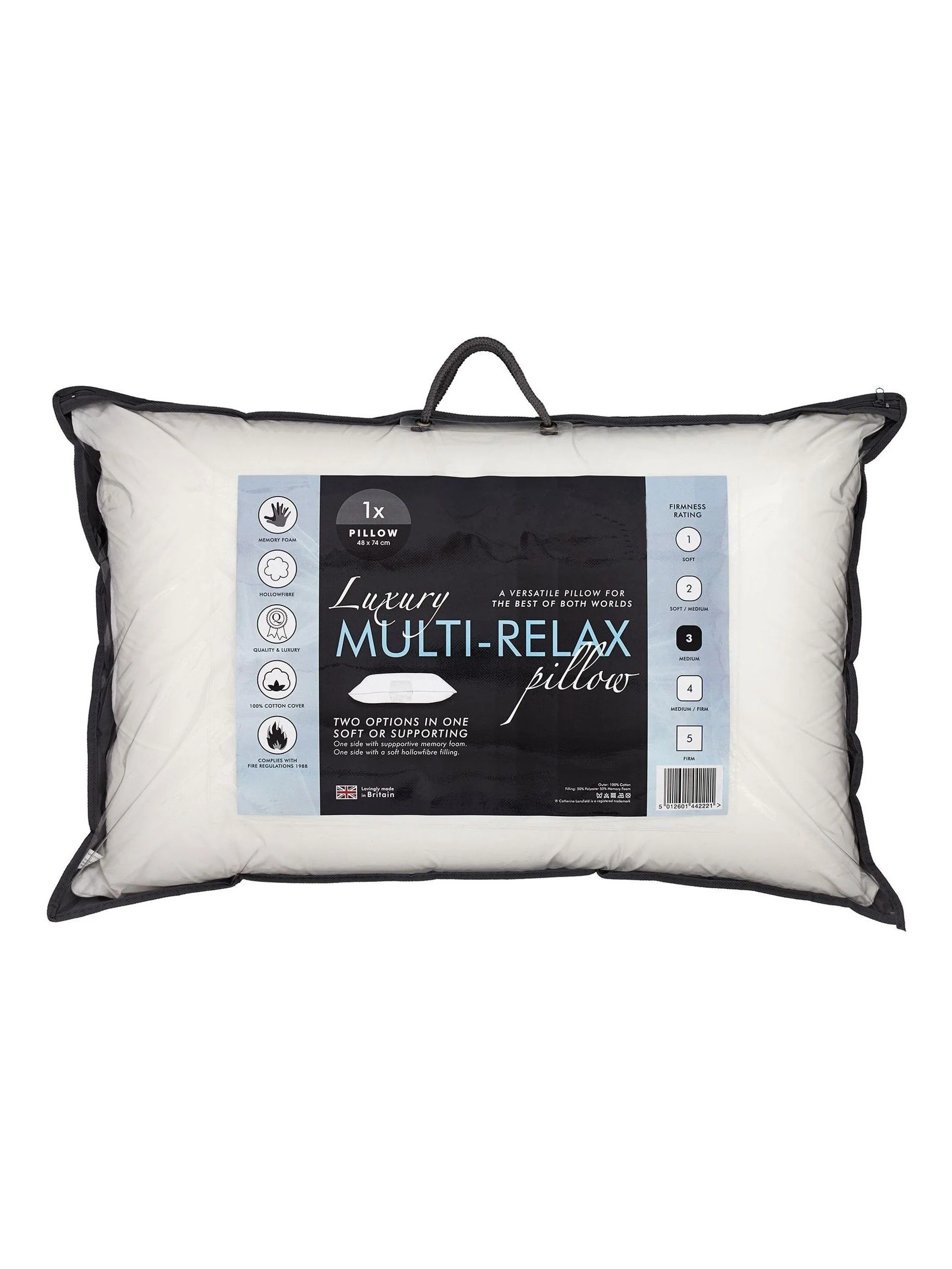 Catherine Lansfield 100% Cotton Home Luxury Multi Relax Pillow