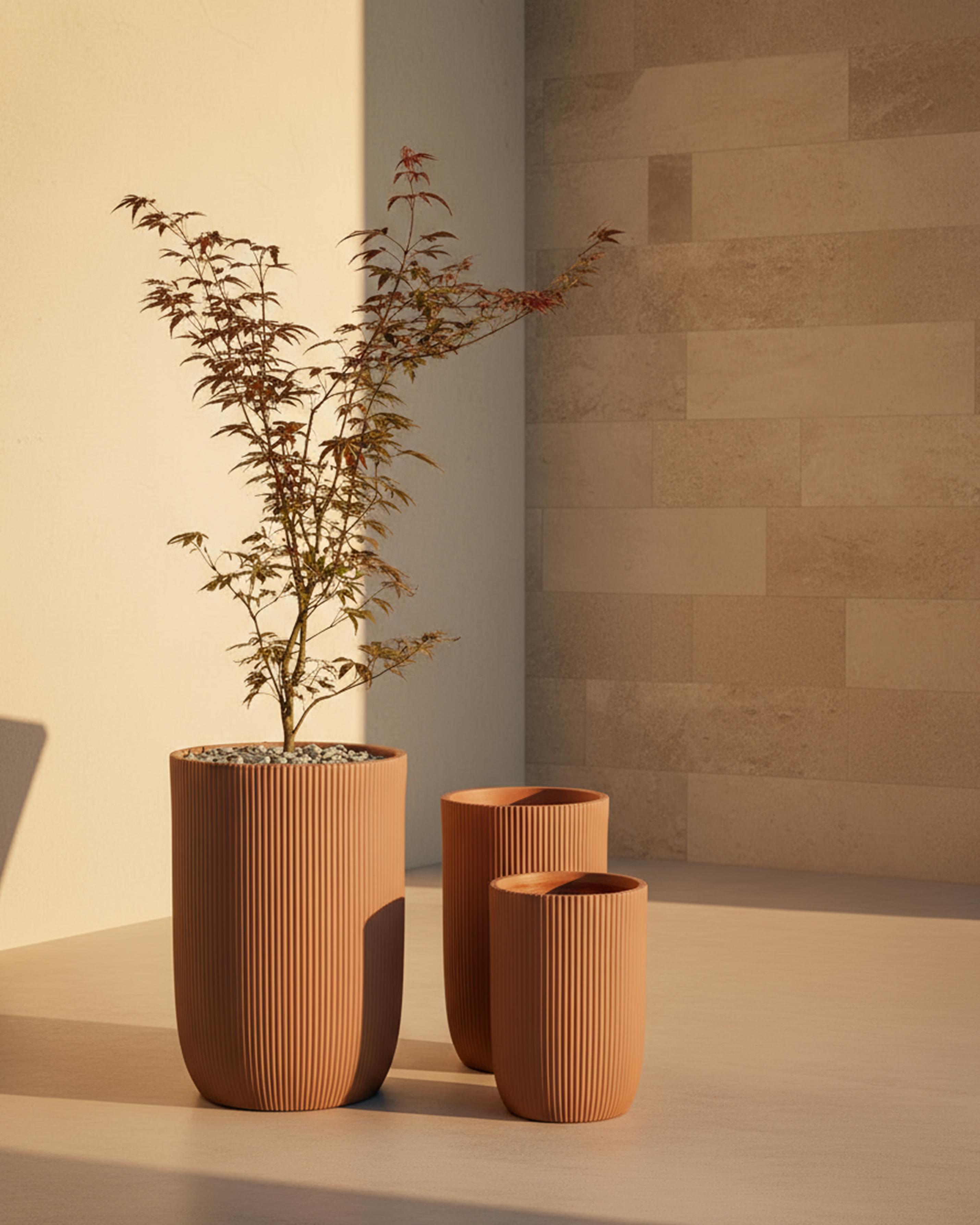 Bloempot EANTIO 30 cm Bruin