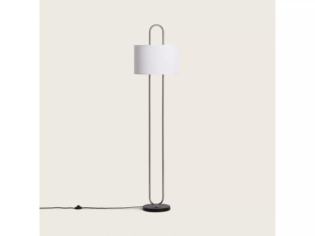 Lampadaire Métal et Tissu Duque Blanc