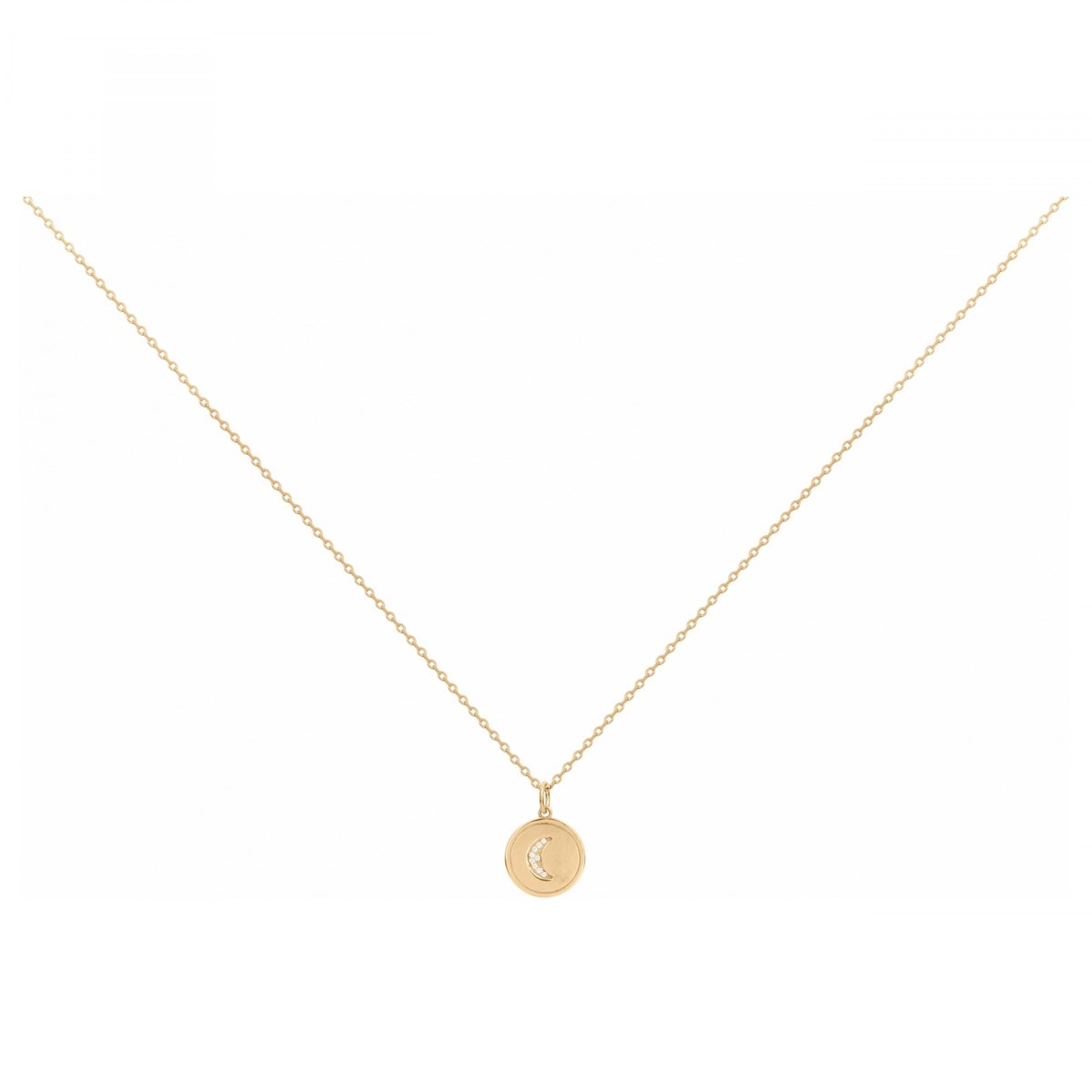 Collier en Plaqué Or avec oxyde de zirconium blanc