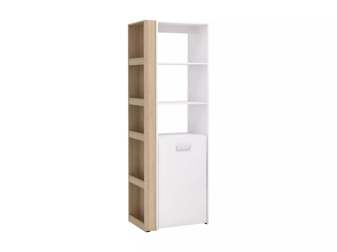 Bureau bibliothèque modulable - 10 niches - Coloris : Naturel et blanc - TUPELIO