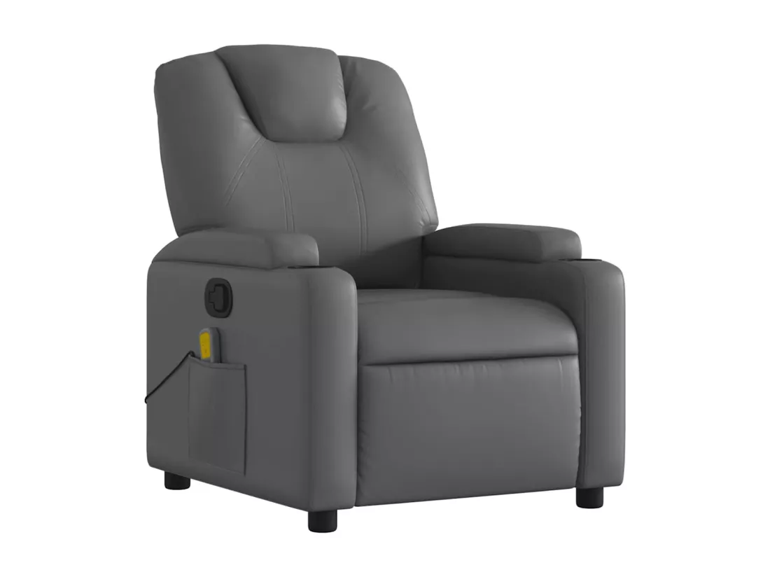 Fauteuil de massage inclinable Gris Similicuir