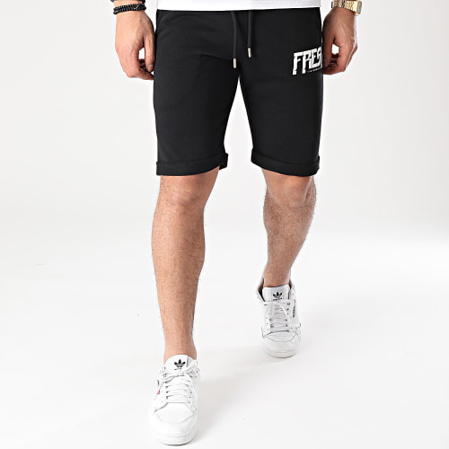 Short Jogging Logo Noir Blanc