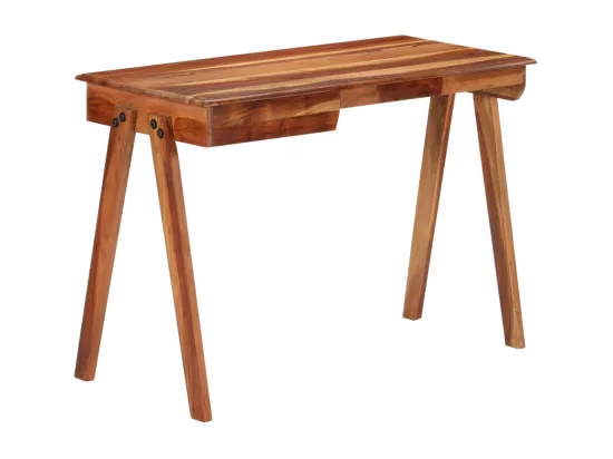 Bureau avec tiroir 110x50x77 cm bois d'acacia massif
