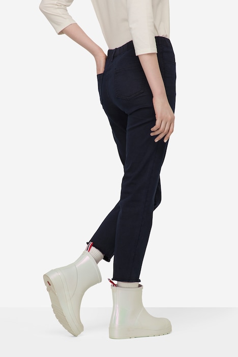 7/8-Slimhose, schmale Passform, 4-Pocket, Fransensaum, mit recyceltem Polyester