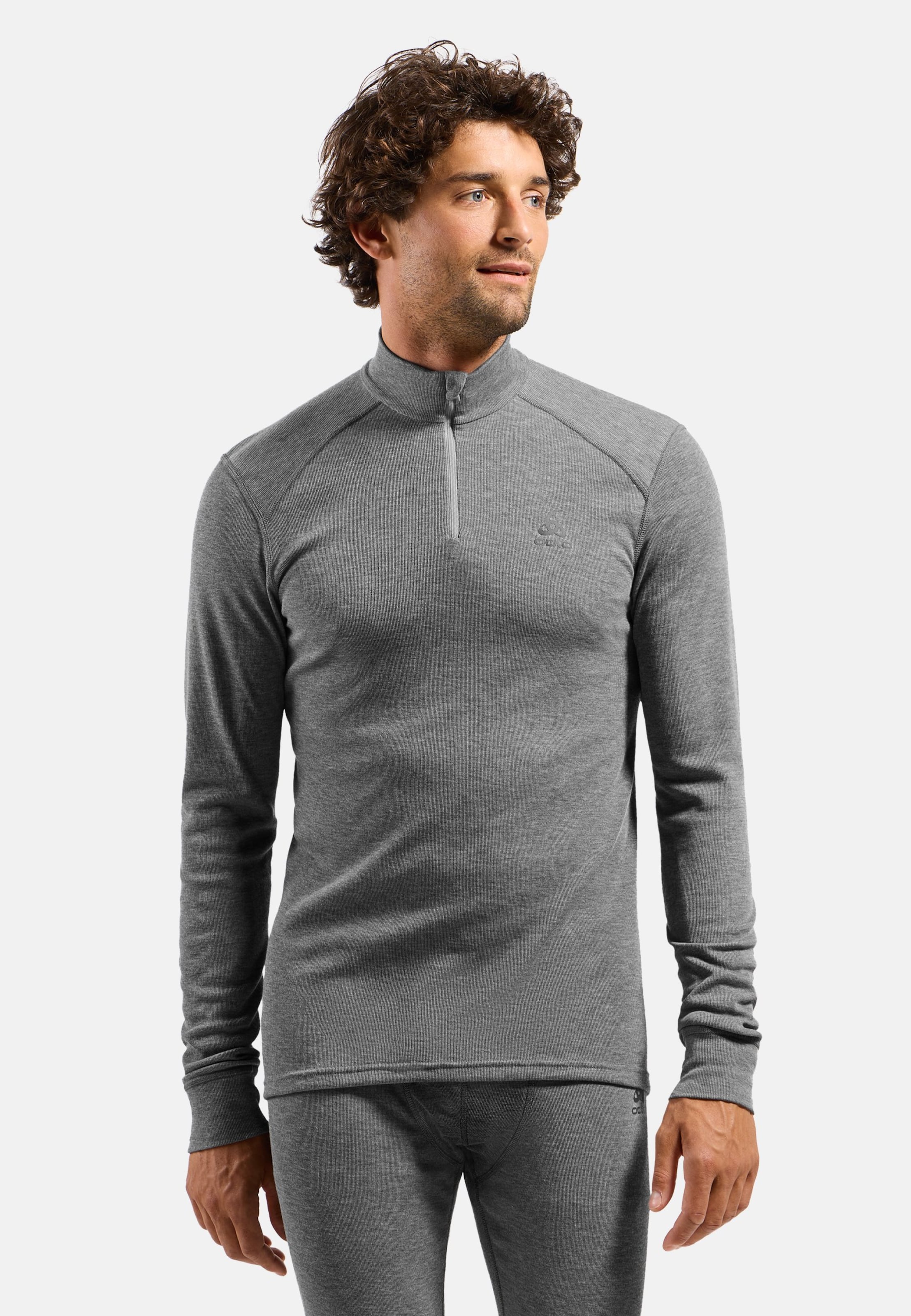 Active Warm Base Layer Half Zip in odlo steel grey melange