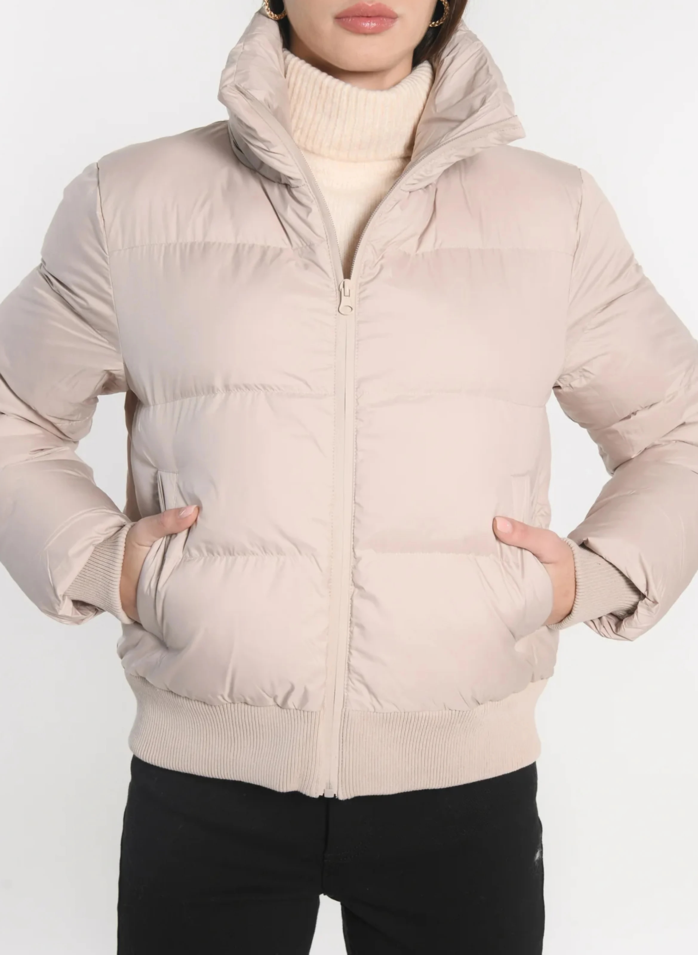 KAREN - Doudoune à col montant | Beige