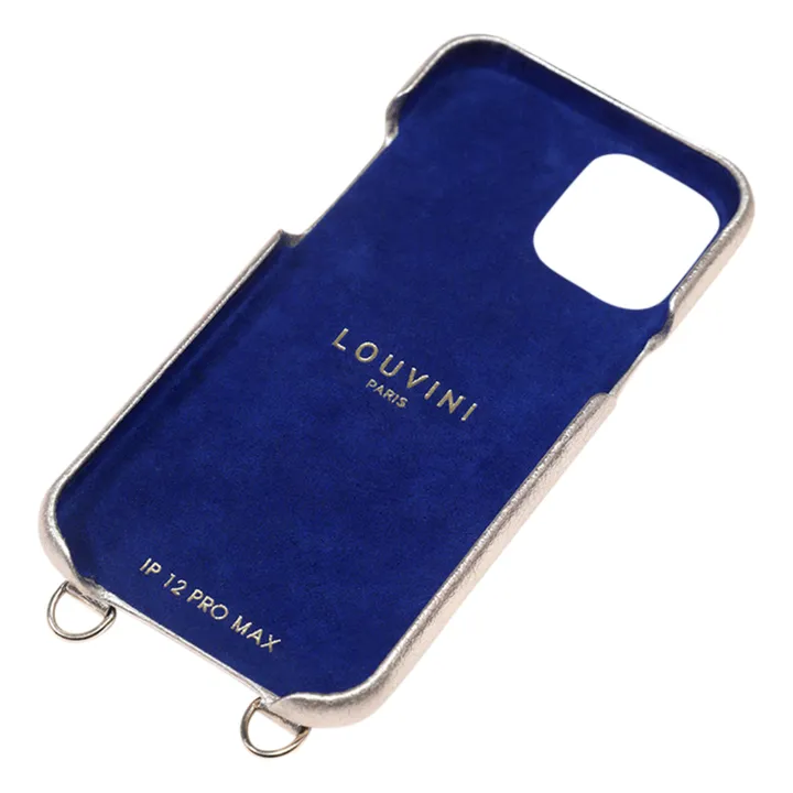 Louvini Coque iphone Lou en cuir métallisé | Doré