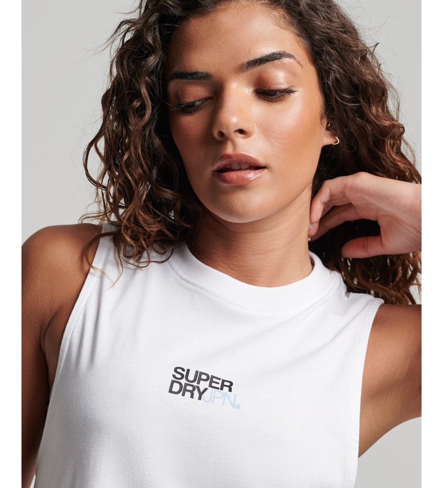 Camiseta de gola alta branca Superdry Train